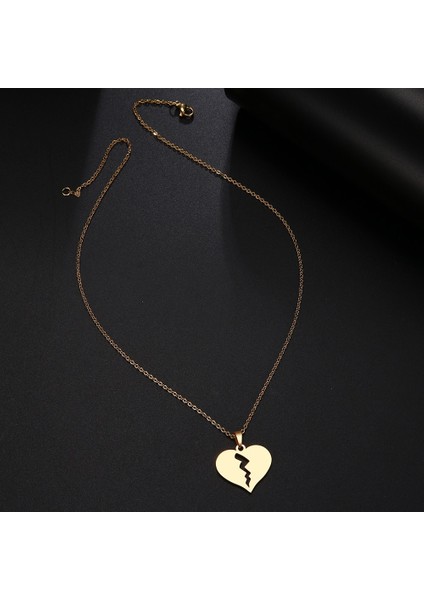 Titanyum Paslanmaz Çelik " Kırık Kalp " Kolyesi ( Gold ) fiyatları
