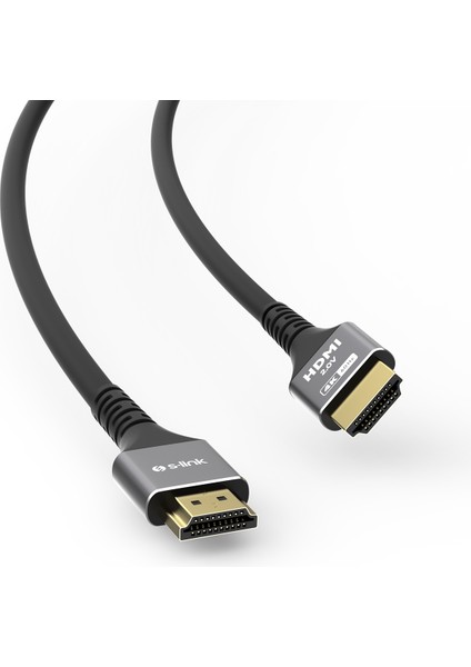 S-Link SLX-HD4K05 19+1 HDMI To HDMI 5mt Metal V2.0 4K (4096-2160) 60Hz Kablo