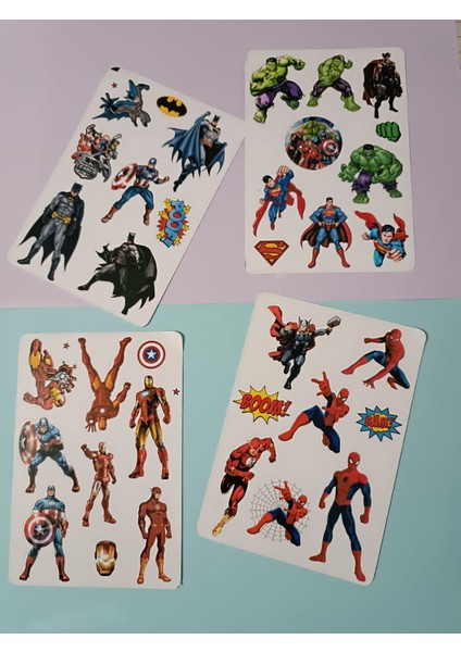 Süper Kahramanlar Hulk Örümcek Adam Ironman Etiket Sticker