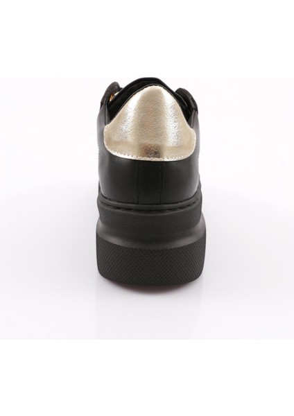 ES865 Kadın Kalın Silver Taşlı Sneakers Ayakkabı SİYAH SİYAH