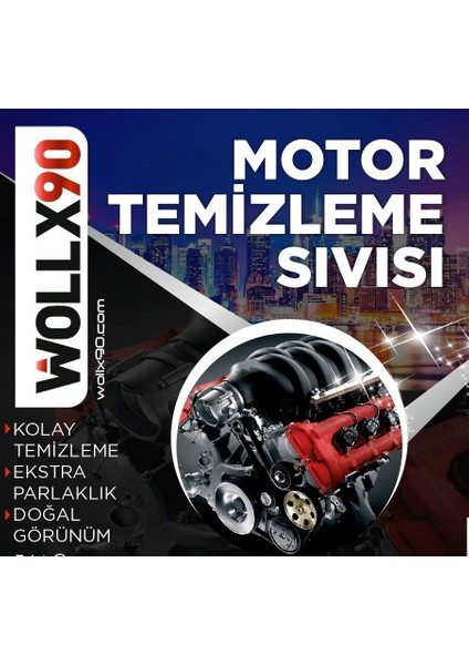 WOLLX90 Motor Temizleyici Yağlı & Çamurlu Yüzeylerde Temizlik Sprey 1000ML