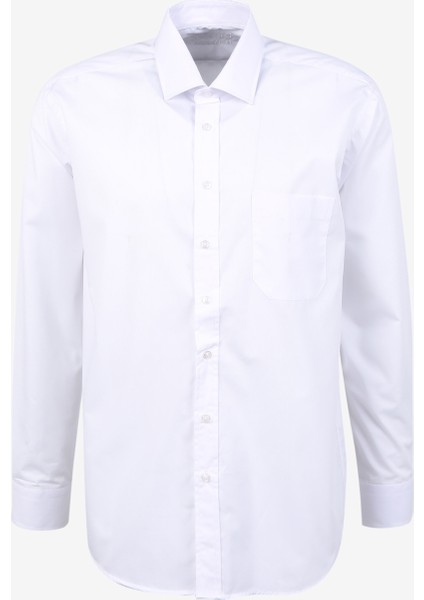 Regular Fit Klasik Yaka Düz Beyaz Erkek Gömlek GM1001400234