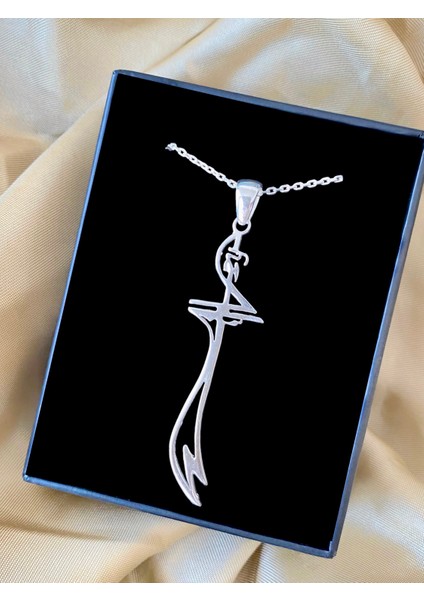 Alâ Silver Jewellery Zülfikar Kılıcı Hz. Ali Yazılı 925 Ayar Gümüş Kolye