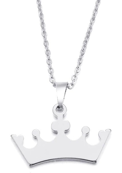 Titanyum Paslanmaz Çelik " Kral Tacı / Taç " Kolyesi ( Gümüş ) modelleri