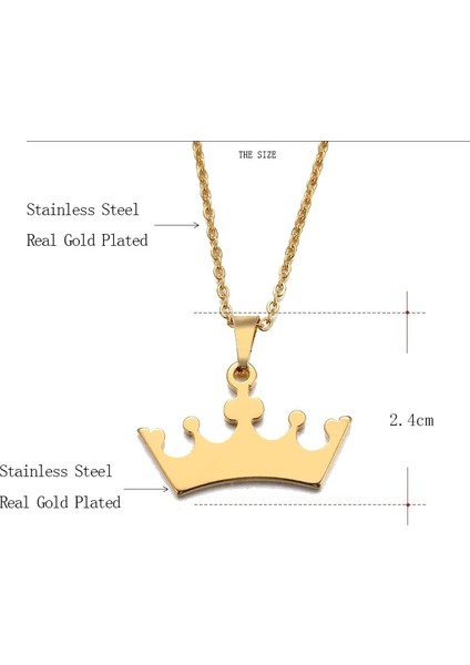 Titanyum Paslanmaz Çelik " Kral Tacı / Taç " Kolyesi ( Gold ) fırsatları