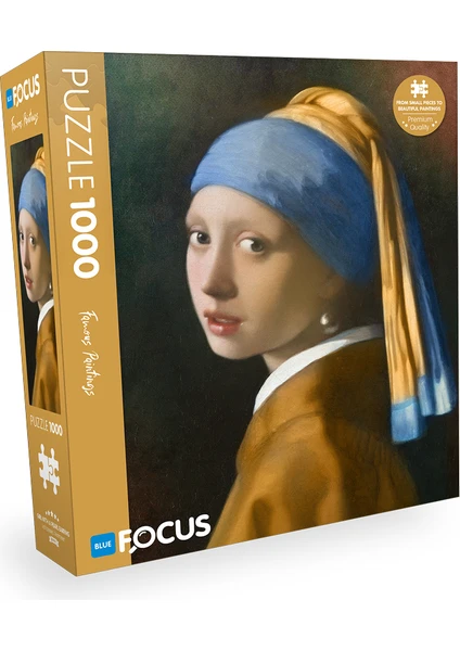 Blue Focus 1000 Parça Puzzle -  Wıth A Pearl Earrıng (Inci Küpeli Kız)