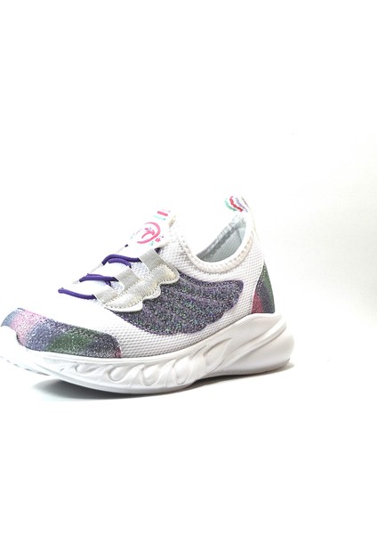 ST25.KD Beyaz Simli Bağsız Sneakers Kız Çocuk Spor Ayakkabı fiyatları