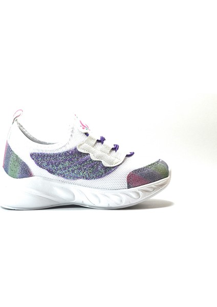 ST25.KD Beyaz Simli Bağsız Sneakers Kız Çocuk Spor Ayakkabı modelleri