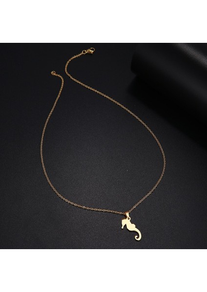Titanyum Paslanmaz Çelik " Deniz Atı " Kolyesi (Gold) fiyatları