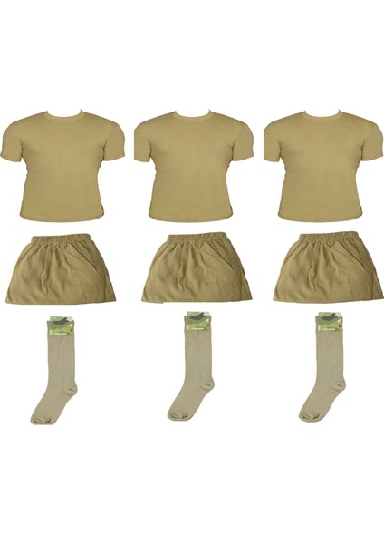 3'lü Asker Çamaşır Seti Acemi Bedelli Asker Çamaşırı