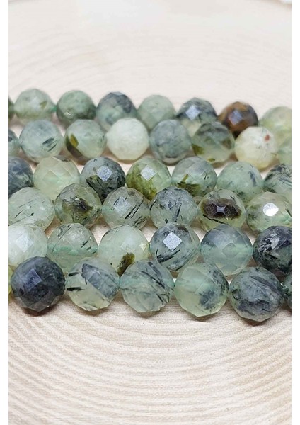 Prehnit (Prinayt) Taşı Faset Kesim Dizi 8mm