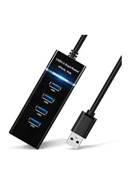USB 3.0 Çağaltıcı USB 3.0 Çoklatıcı 30 cm Kablolu Siyah USB 3.0 USB Çoğaltıcı