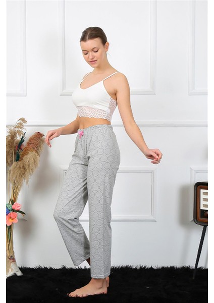 Kadın Pamuklu Alt Pijama Gri