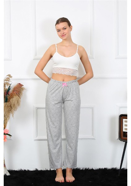 Kadın Pamuklu Alt Pijama Gri