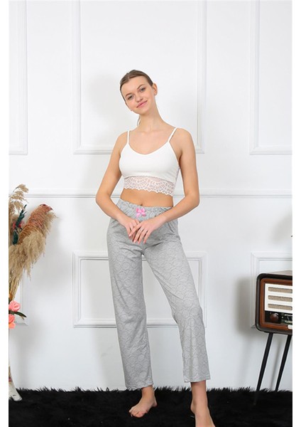Kadın Pamuklu Alt Pijama Gri