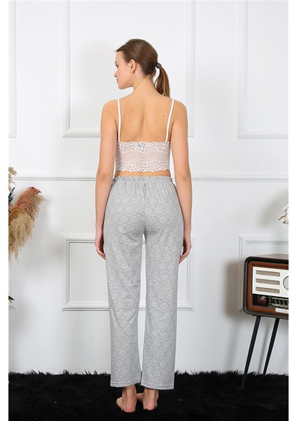Kadın Pamuklu Alt Pijama Gri