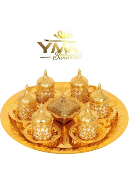 Gold 6 Kişilik Fincan Takımı Tepsi Şekerlik fiyatları