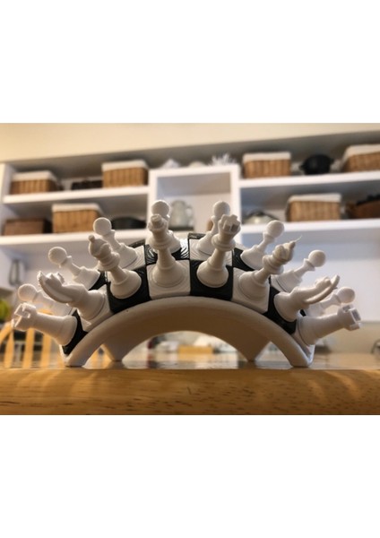 Dekoratif Küre Modern Satranç Tahtası 16 cm Çap