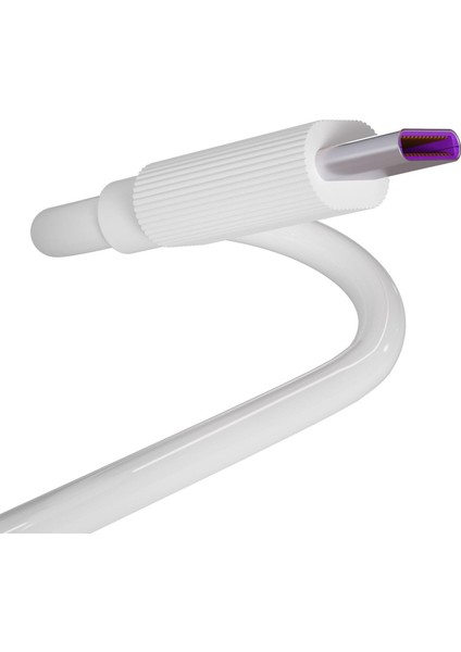 SL015 USB To Type-C 5A Hızlı Şarj ve Data Kablosu Beyaz 1 Metre