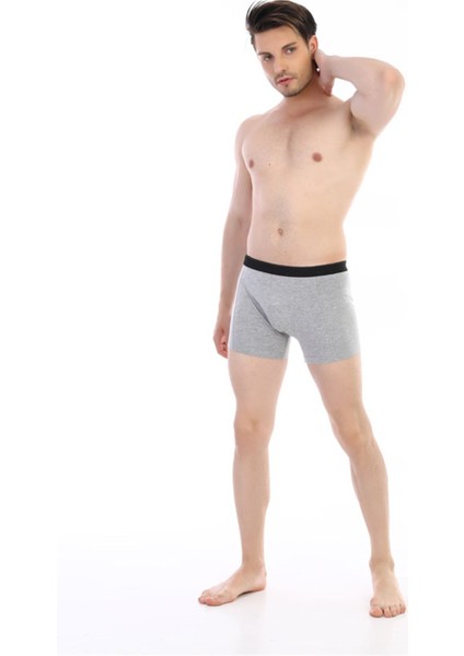 Erkek Elastanlı Gri Boxer 889
