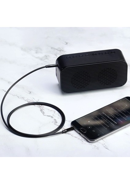 Cep Telefonu Uyumlu Siyah Aux Kablo Teyp Müzik Ses Aktarım Kablosu