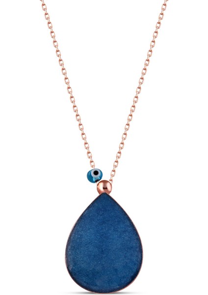 925 Ayar Gümüş Nazar Boncuklu Taşlı Kolye