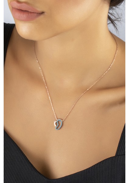 925 Ayar Gümüş Zirkon Taşlı Anne Çocuk Kolye