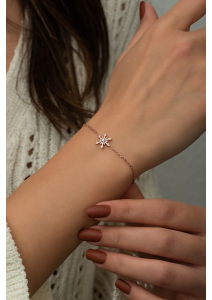 925 Ayar Gümüş Kar Tanesi Bileklik