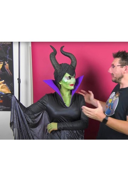 Turansoy Craft Malefiz Boynuzlu Kask Kafalık Maske Maleficent