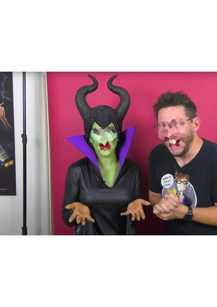 Turansoy Craft Malefiz Boynuzlu Kask Kafalık Maske Maleficent