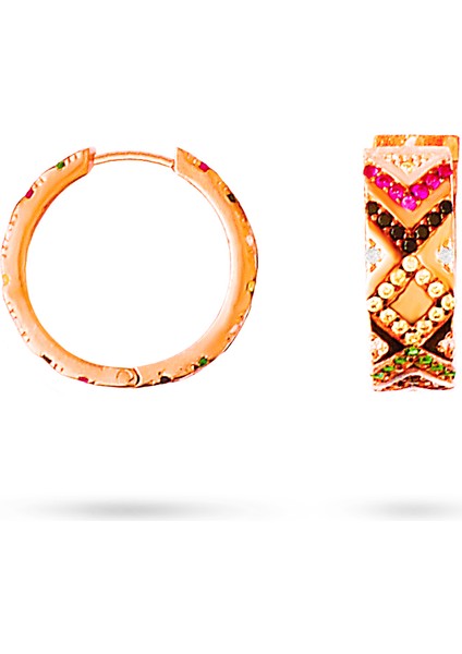 Mix Taşlı Gümüş Küpe