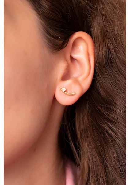 925 Ayar Gümüş Zirkon Taşlı Trend Küpe