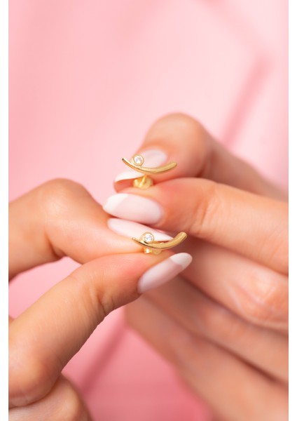 925 Ayar Gümüş Zirkon Taşlı Trend Küpe fiyatları