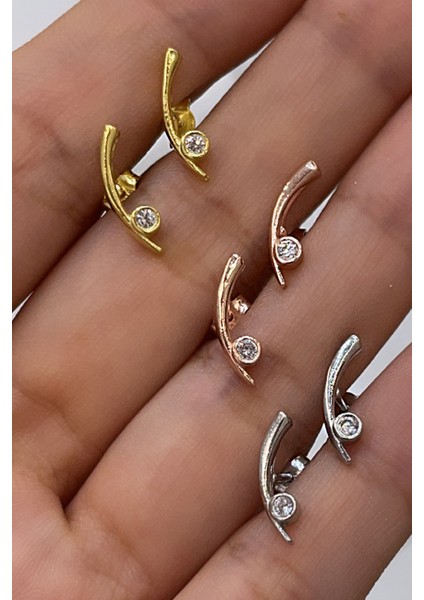 925 Ayar Gümüş Zirkon Taşlı Trend Küpe fırsatları