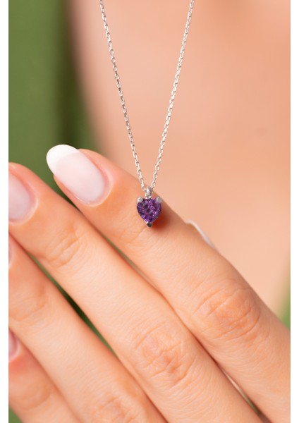 925 Ayar Gümüş Zirkon Taşlı Kalp Kolye modelleri