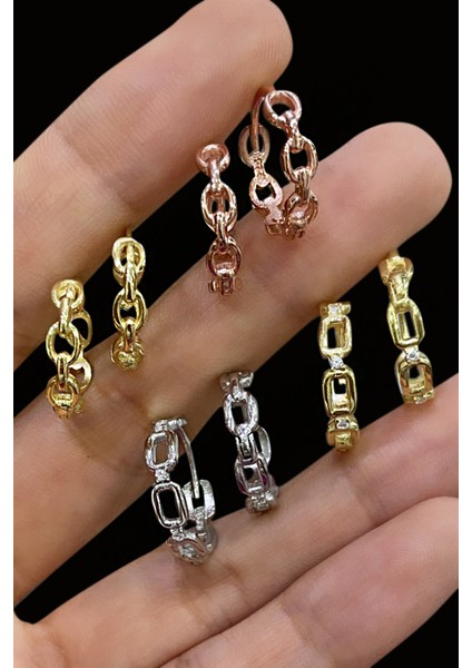 925 Ayar Gümüş Trend Zincir Model Küpe fiyatları