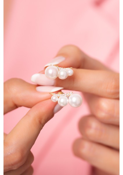 925 Ayar Gümüş Zirkon Taşlı-İncili Küpe fiyatları