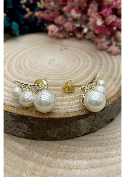 925 Ayar Gümüş Zirkon Taşlı-İncili Küpe modelleri