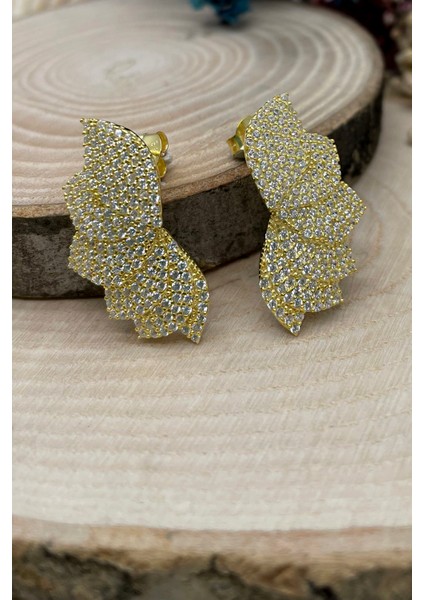 925 Ayar Gümüş Zirkon Taşlı Çiçek Küpe modelleri