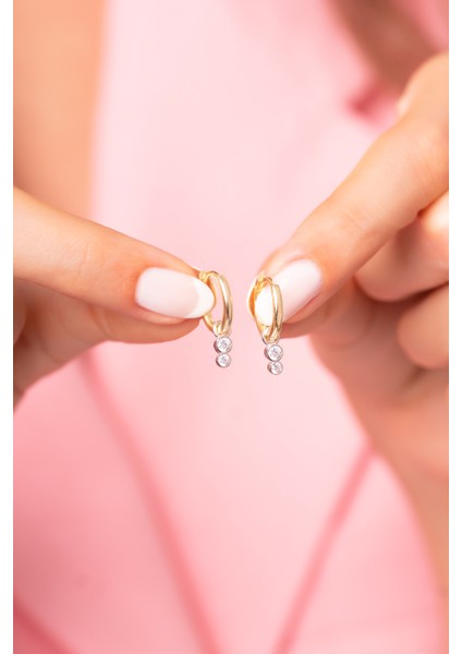 925 Ayar Gümüş Çift Renk Küpe fiyatları