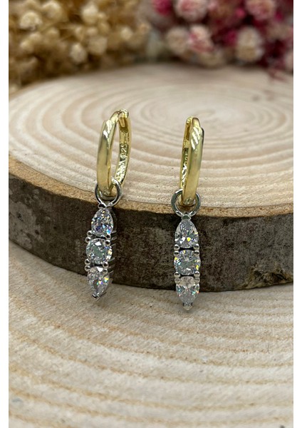 925 Ayar Gümüş Çift Renk Küpe modelleri