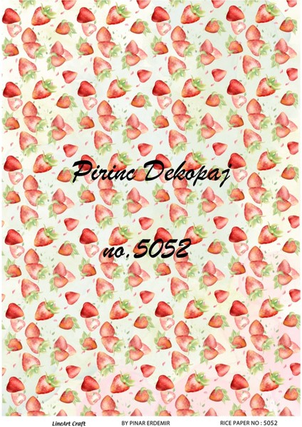 5052 Çilek Desen Pirinç Dekopaj 30X42