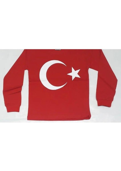 23 Nisan 19 Mayıs 29 Ekim 10 Kasım Okul Gösteri Unisex Garson Boy Çocuk Ay Yıldız Baskılı Uzun Kol Badi - Kırmızı modelleri