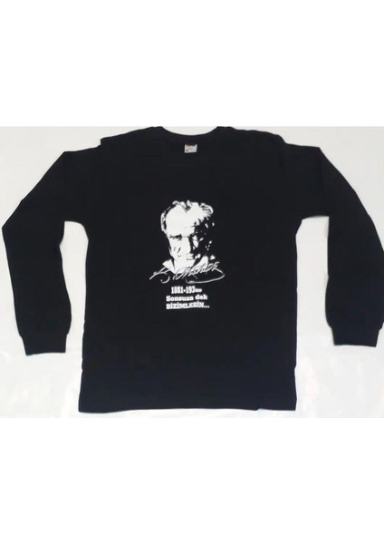 23 Nisan 19 Mayıs 29 Ekim 10 Kasım Okul Gösteri Çocuk Atatürk & Imza Baskılı Uzun Kol Badi - Siyah fiyatları