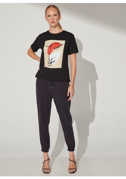 Lastikli Bel Basic Lacivert Kadın Pantolon Cm-Maıka fiyatları