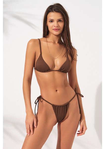 Üçgen Brazilian Bikini Takım Kahve 231242