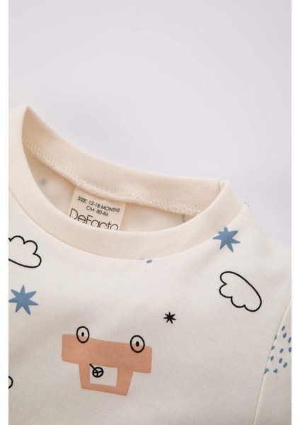 Erkek Bebek Pijama Takımı Desenli Ribana Organik Pamuk Kısa Kollu Üst Şort Z4292A223SP fiyatları