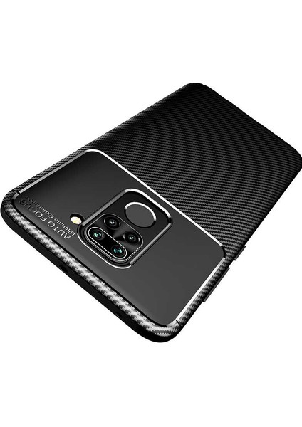 Xiaomi Redmi Note 9 Kılıf Kamera Çıkıntılı Karbon Fiber Dokulu Renk Atmaz Koruyucu Kapak (Negro)