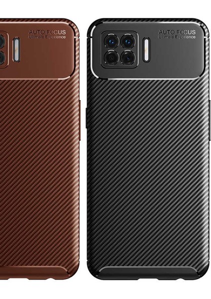 Oppo A73 Kılıf Kamera Çıkıntılı Karbon Fiber Dokulu Renk Atmaz Koruyucu Kapak (Negro)