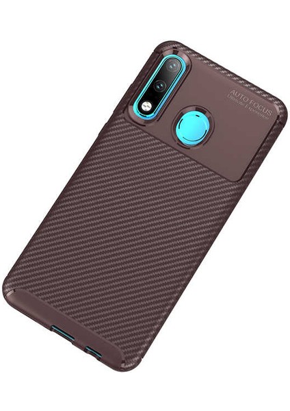 Huawei P30 Lite Kılıf Kamera Çıkıntılı Karbon Fiber Dokulu Renk Atmaz Koruyucu Kapak (Negro)